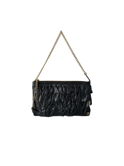 Chanel Ruffle Lambskin Evening Bag