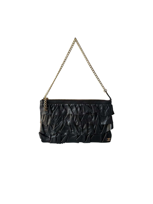 Chanel Ruffle Lambskin Evening Bag