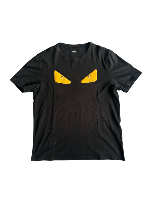 Fendi ‘Monster’ Leather Logo Tee