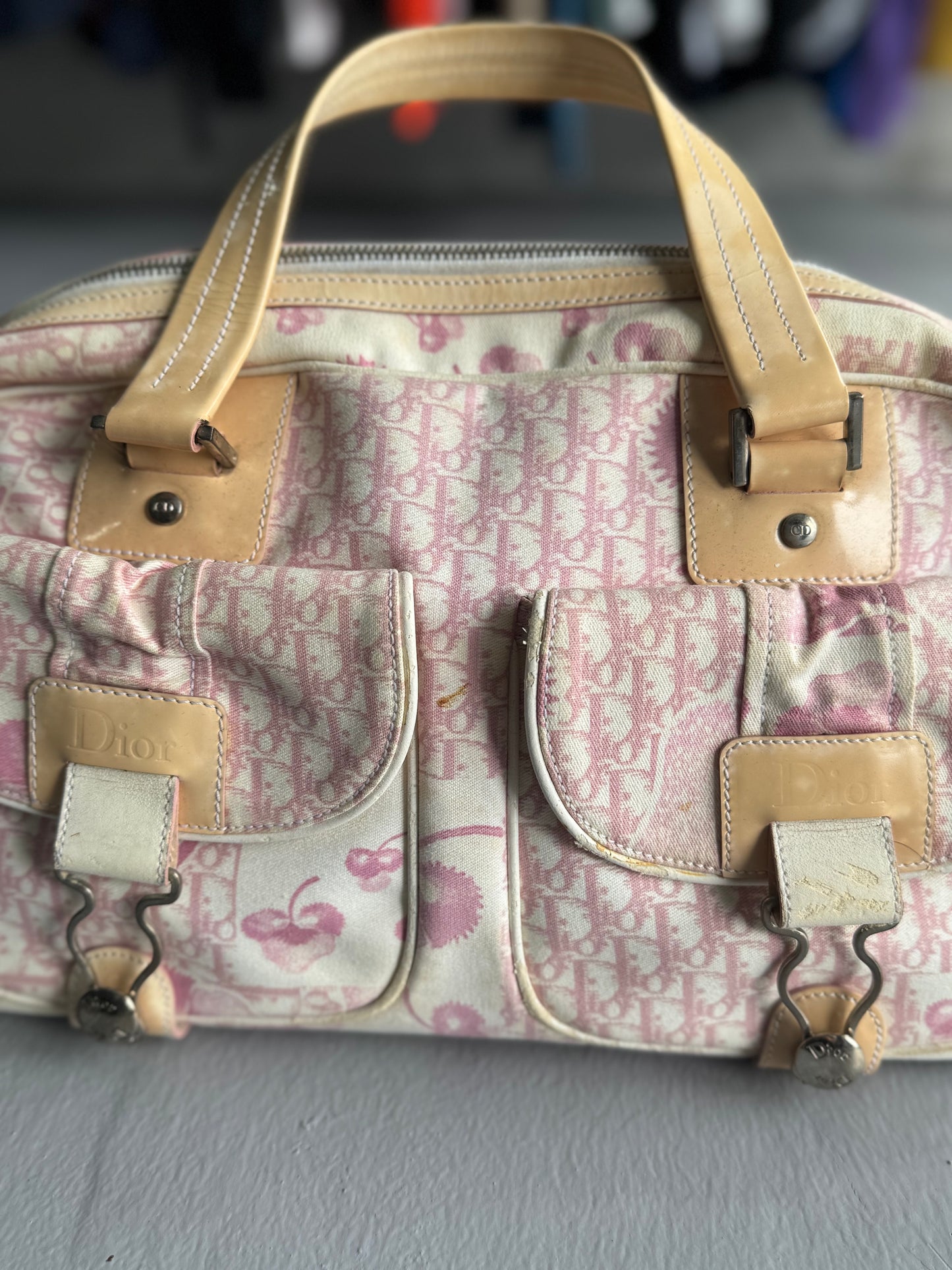 Vintage Dior Oblique Cherry Handbag