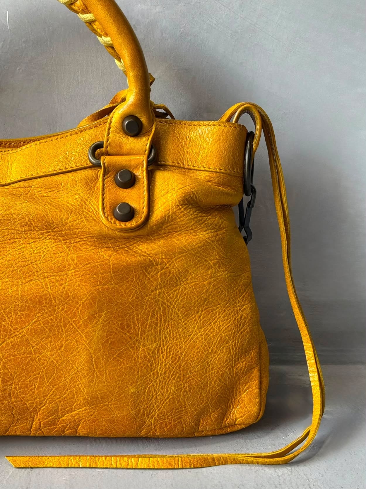 Balenciaga Le First Mustard Lambskin Bag