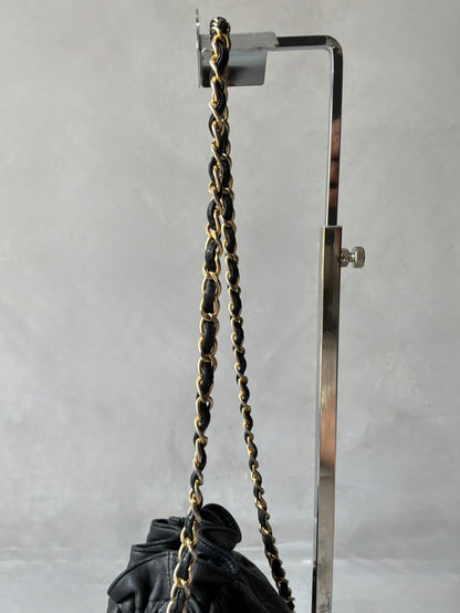 Chanel Quilted Drawstring Mini Bucket Bag