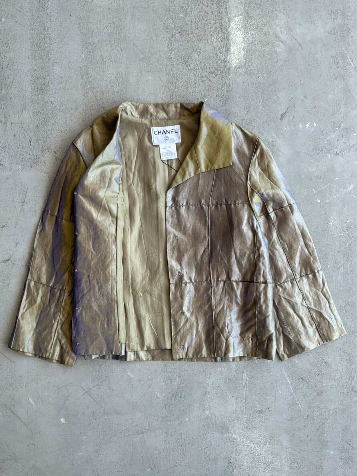 1999 Chanel Silk Nylon Metallic Blazer