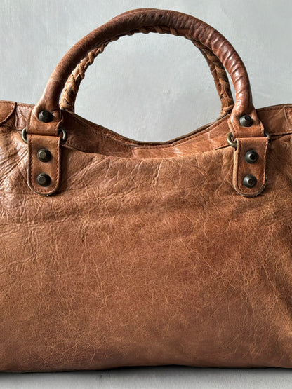 Balenciaga Classic City Rust Brown on Brass Lambskin Bag