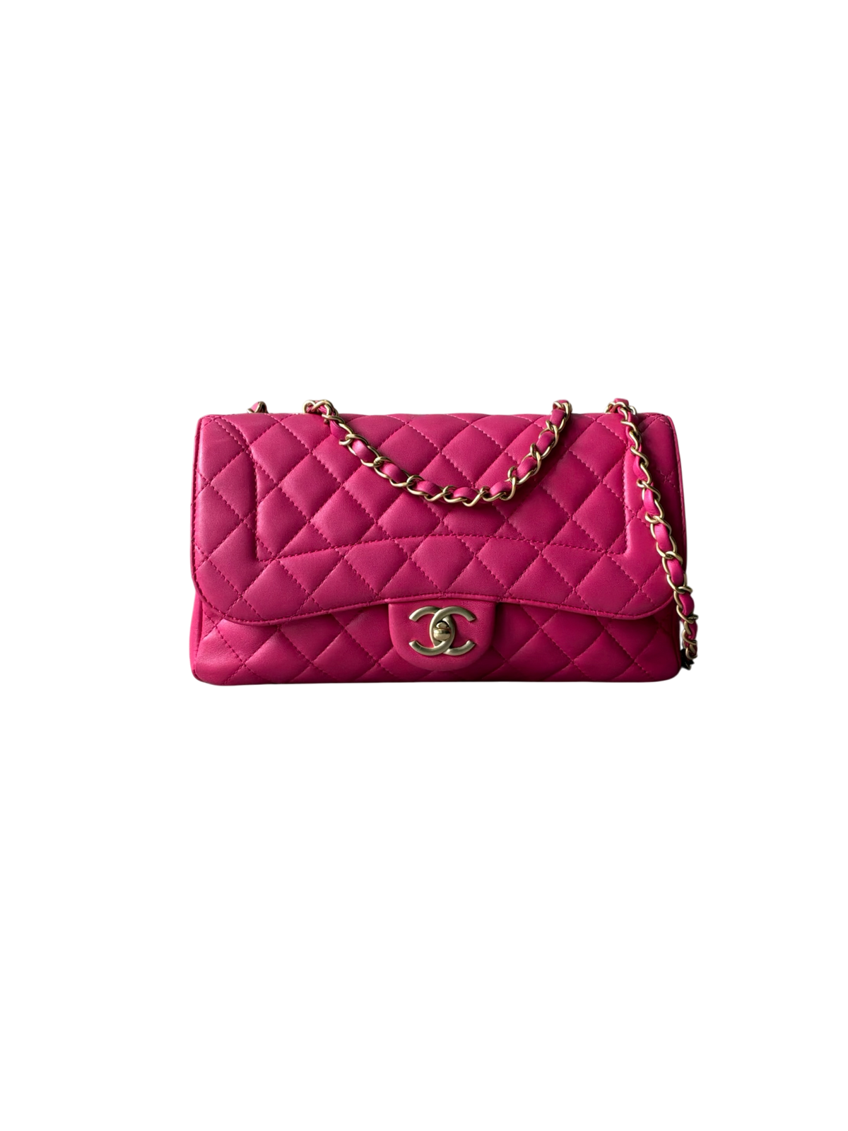 Chanel Classic Single Flap Medium Pink Lambskin Bag