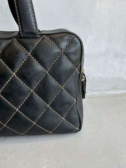 2002 Chanel Quilted Lambskin Boston Bag