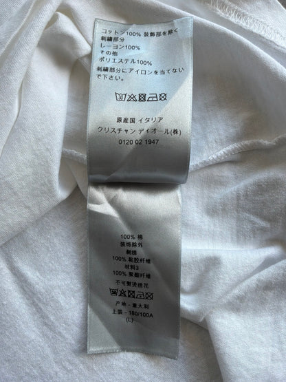 Dior Floral Patch Chest White Tee