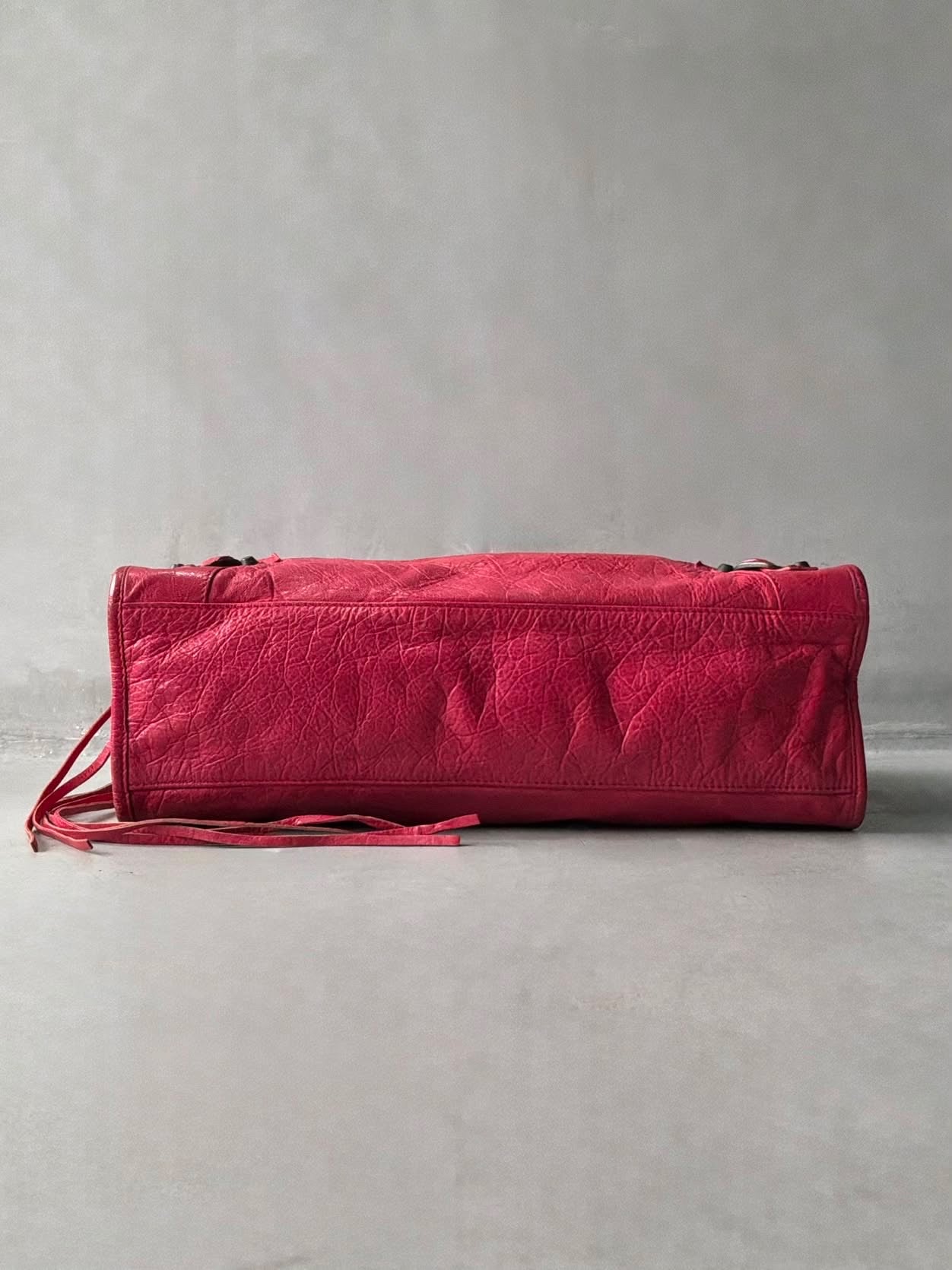 Balenciaga City Red Lambskin Bag