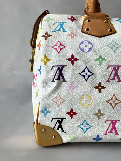 Louis Vuitton X Murakami White Multicolor Speedy 30