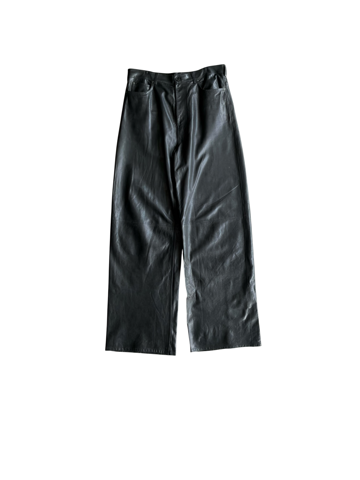 Balenciaga Sample Wide Leather Pants