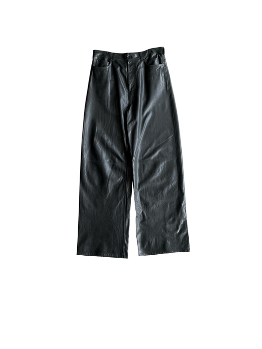Balenciaga Sample Wide Leather Pants