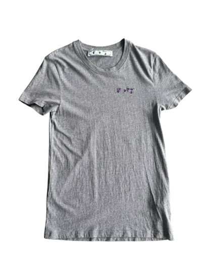 Womens Off-White Embroidered Logo Tee