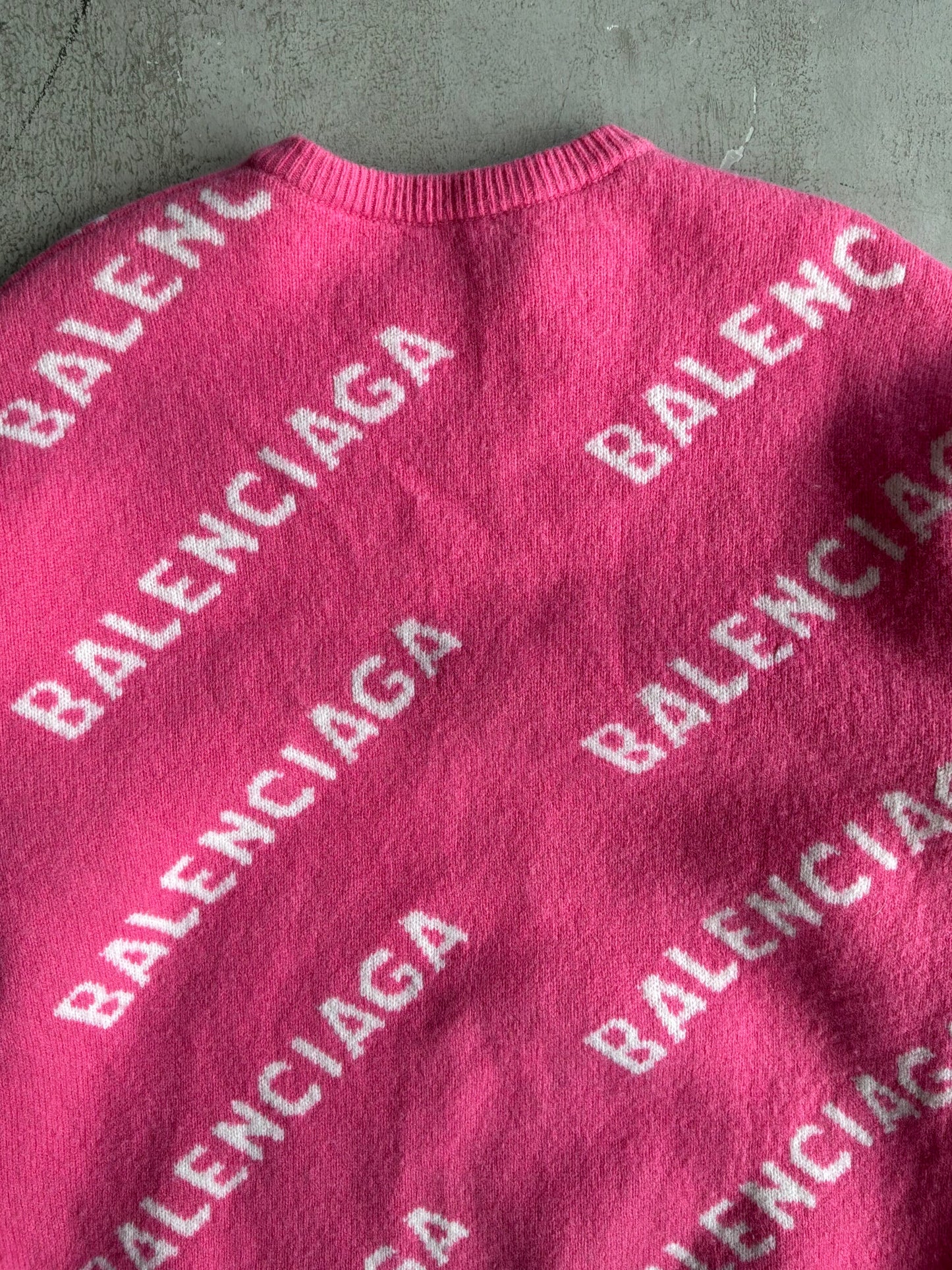 Balenciaga All Over Print Pink Crewneck
