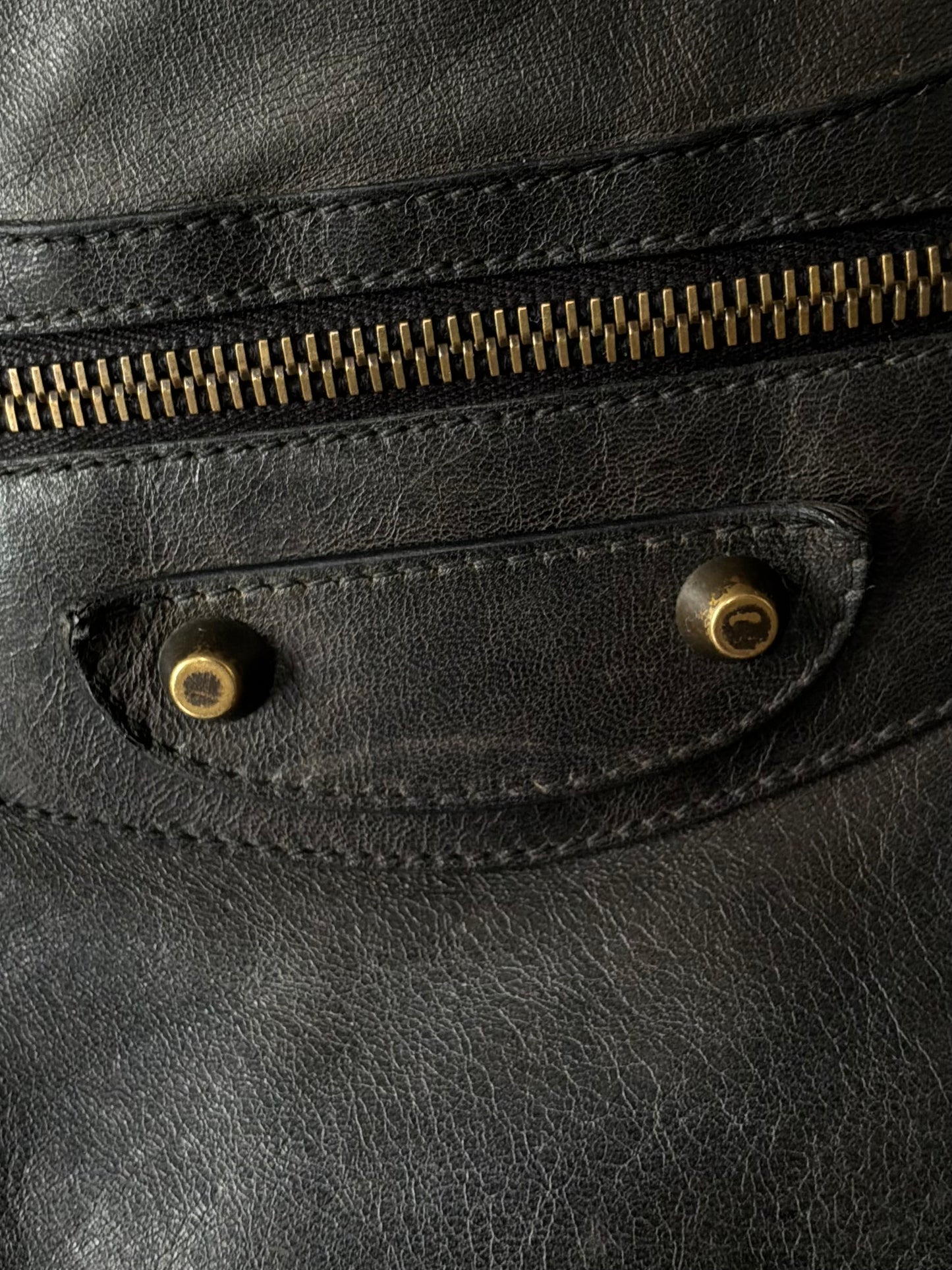 Balenciaga Classic City Black on Brass Lambskin Bag