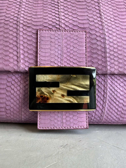 Fendi Python Leather Large Mamma Baguette Bag