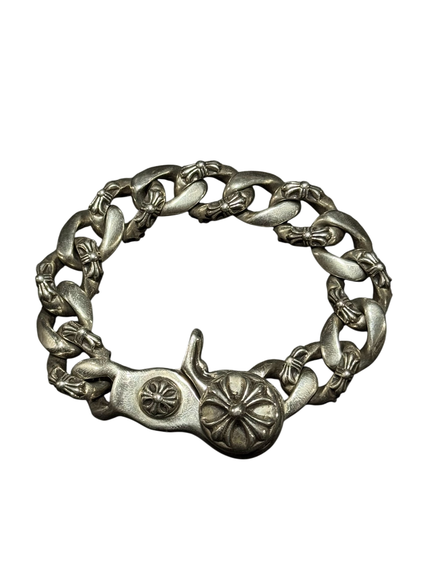 Chrome Hearts Fancy Link Lobster Clasp Bracelet