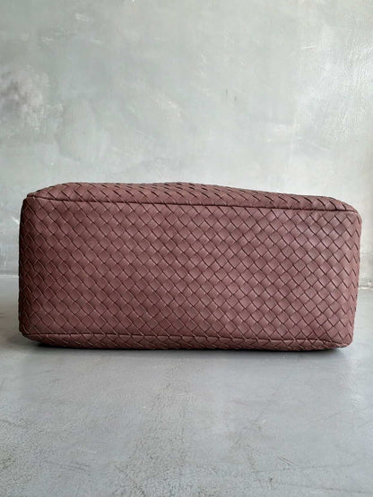 Bottega Veneta Mauve Intrecciato Boston Bag
