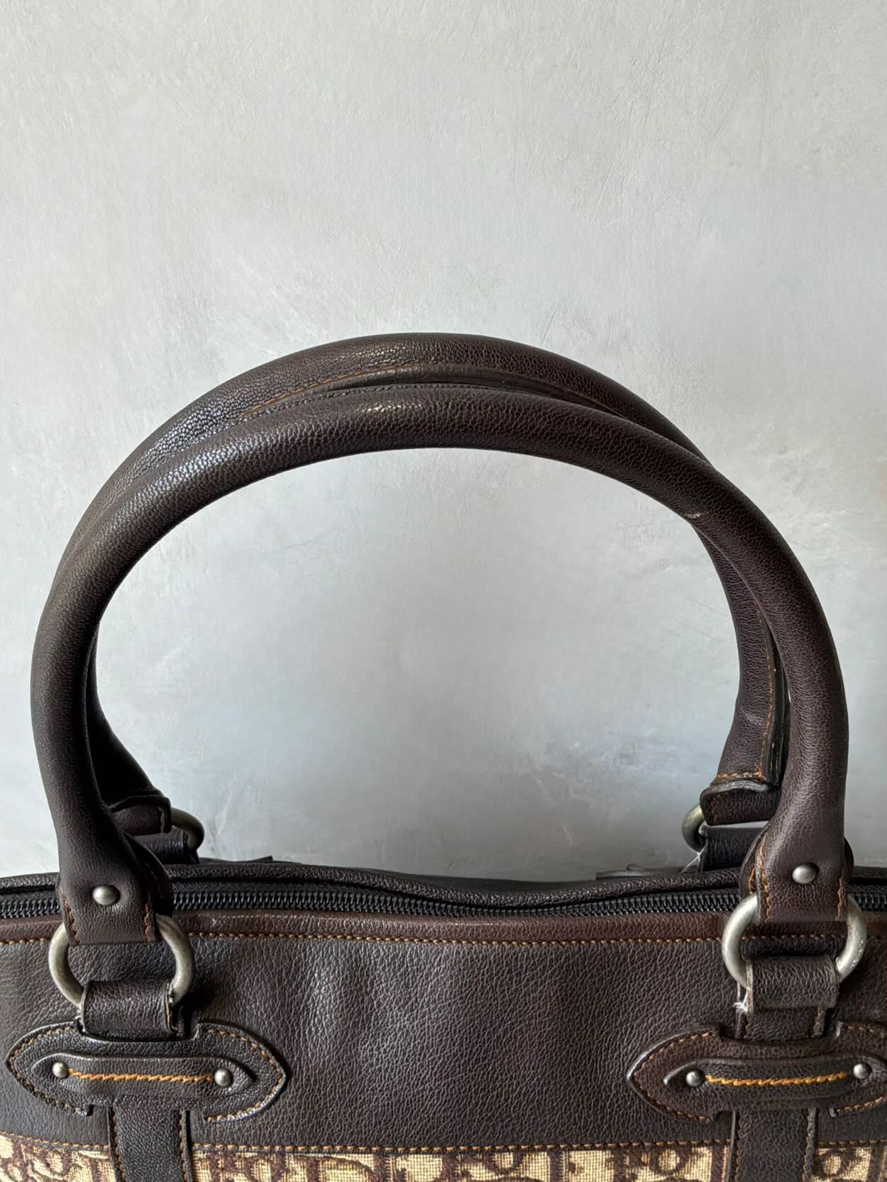 Dior Trotter Leather Boston Bag