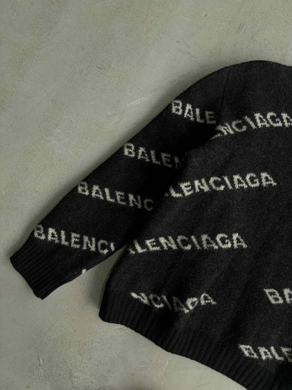 Balenciaga Women’s allover Logo Crewneck