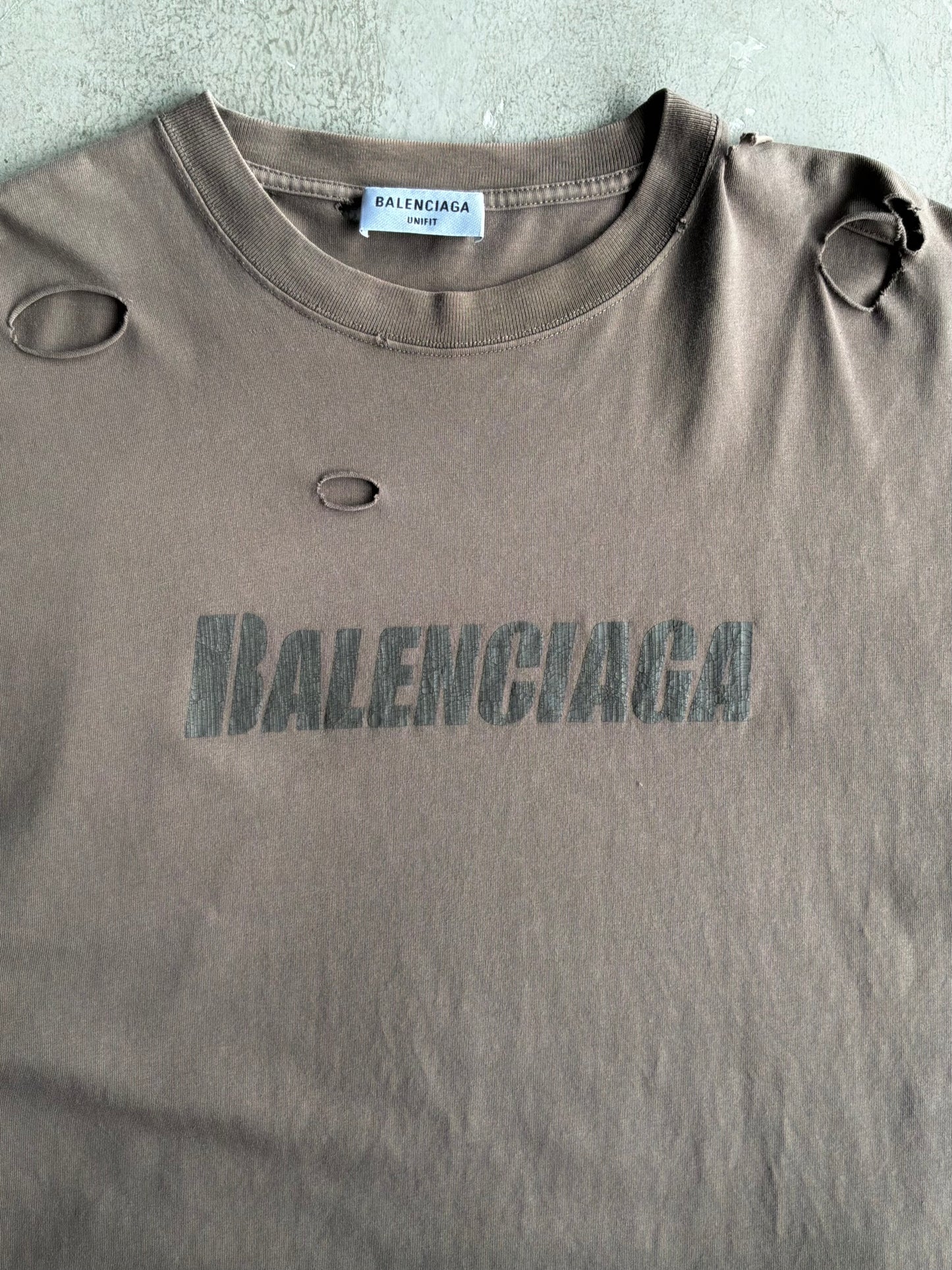 Balenciaga Script Distressed Tee
