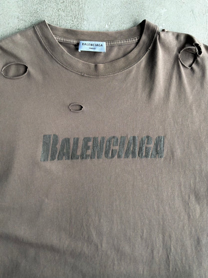 Balenciaga Script Distressed Tee