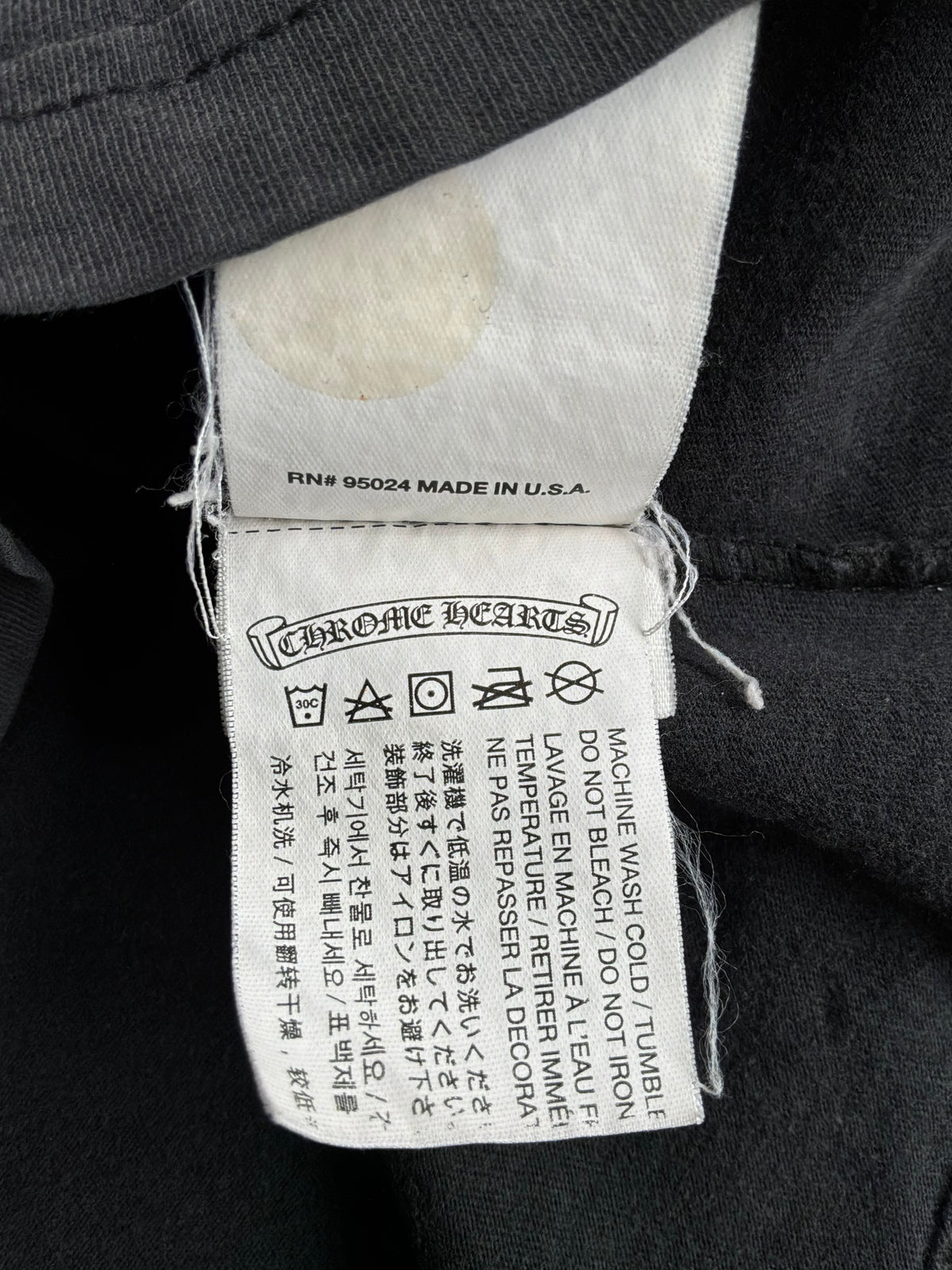Chrome Hearts Vine Dagger Spine Black Tee