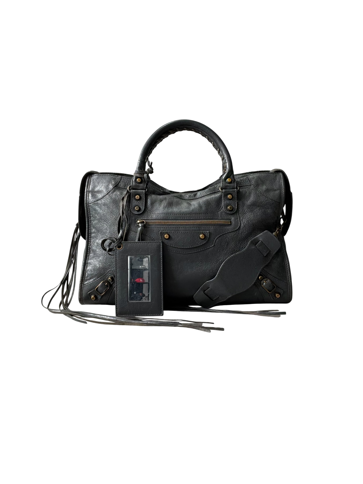 Balenciaga Classic City Gray on Brass Lambskin Bag