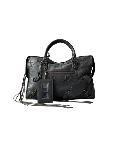 Balenciaga Classic City Gray on Brass Lambskin Bag