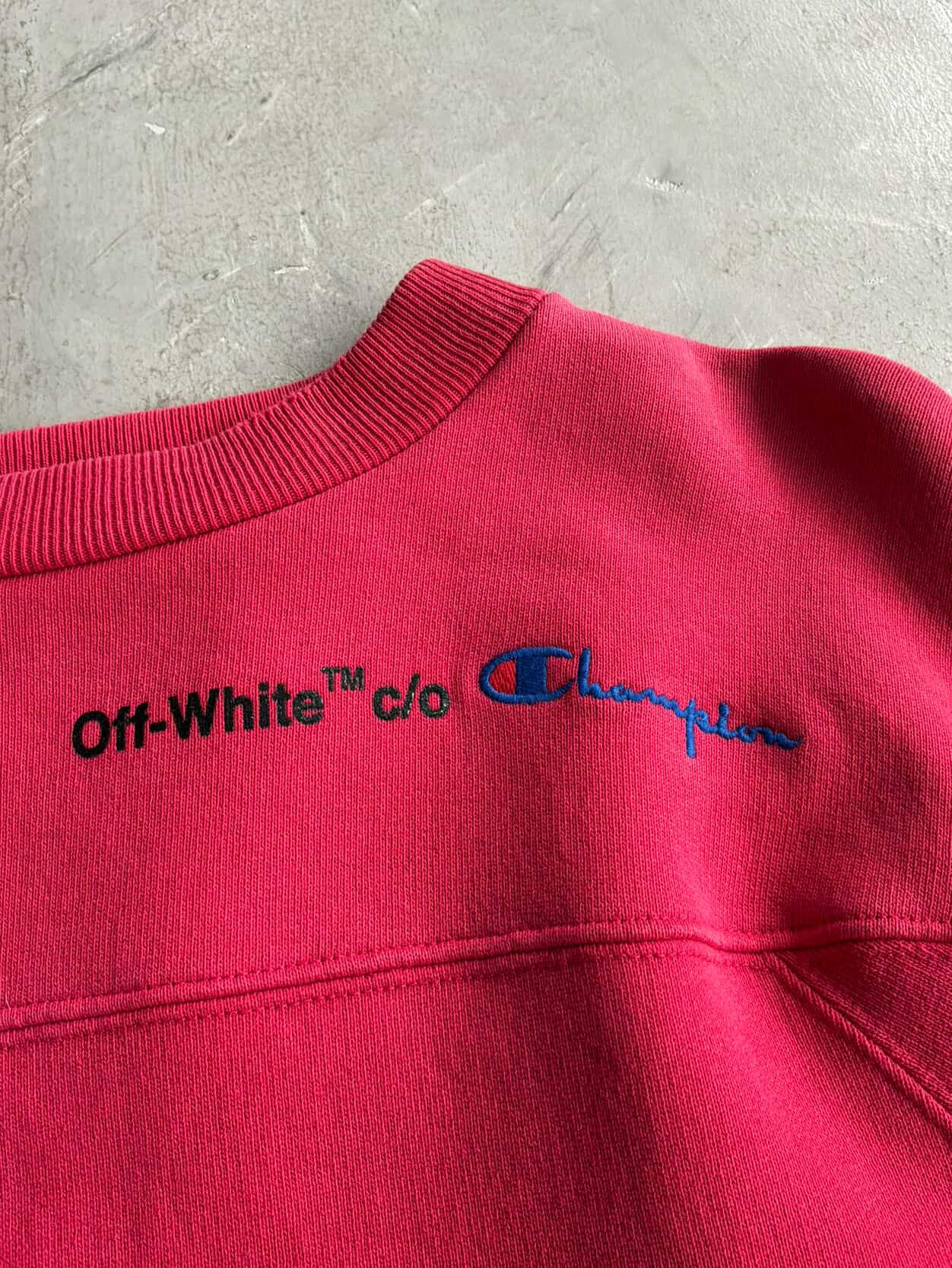 Off White x Champion Red Crewneck