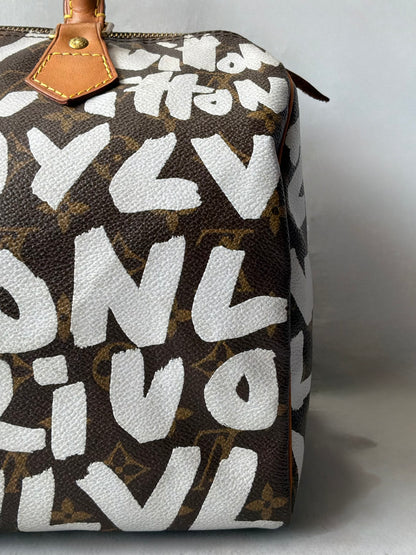 Louis Vuitton x Stephen Sprouse White Graffiti Speedy 30 Bag