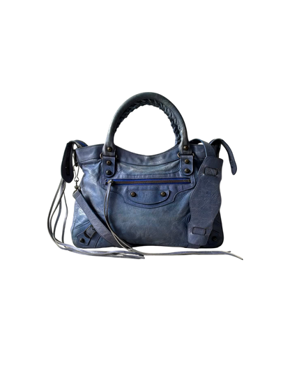 Balenciaga Town Blue Lambskin Bag