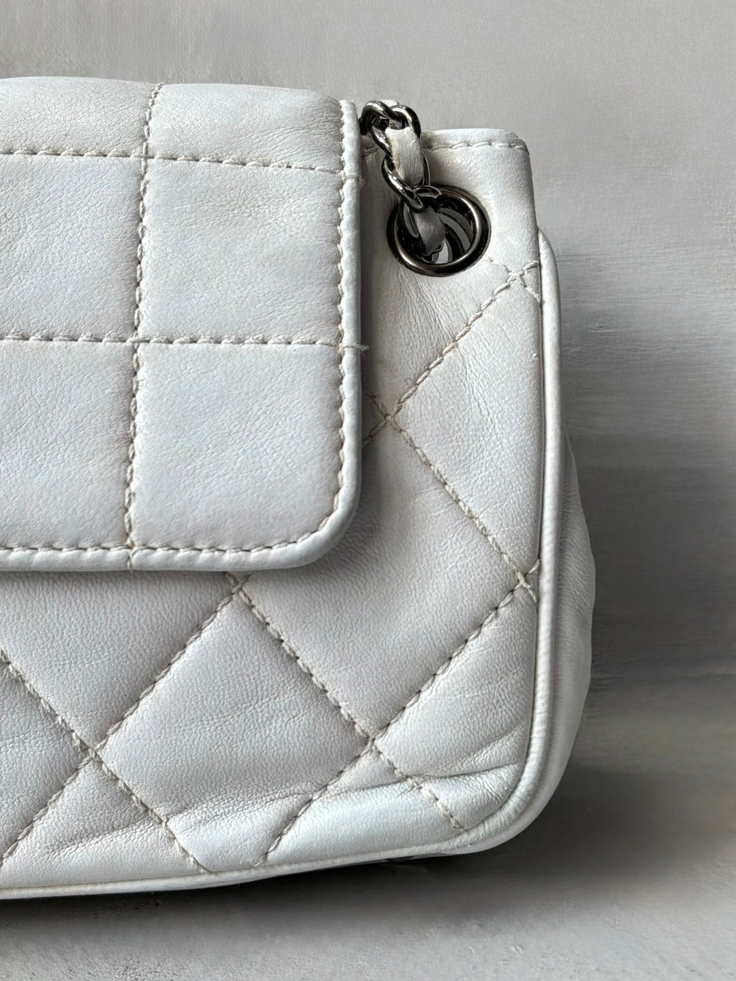Chanel Choco Bar Quilted White Flap