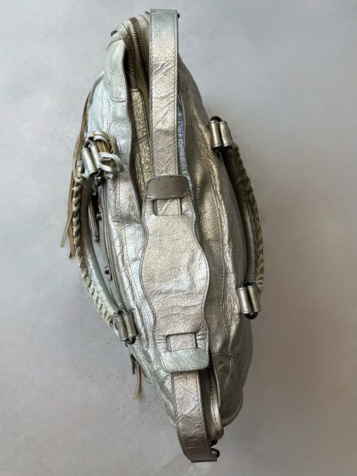 Balenciaga Classic City Metallic Silver Lambskin Bag