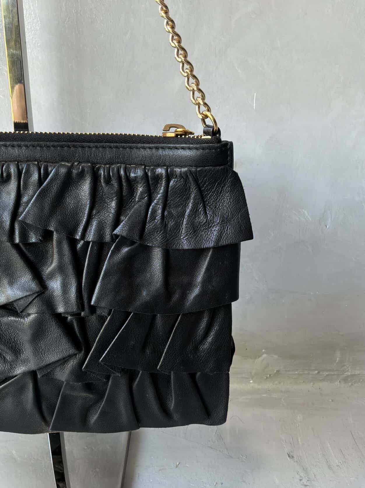 Chanel Ruffle Lambskin Evening Bag