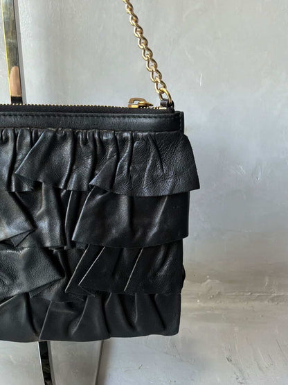 Chanel Ruffle Lambskin Evening Bag