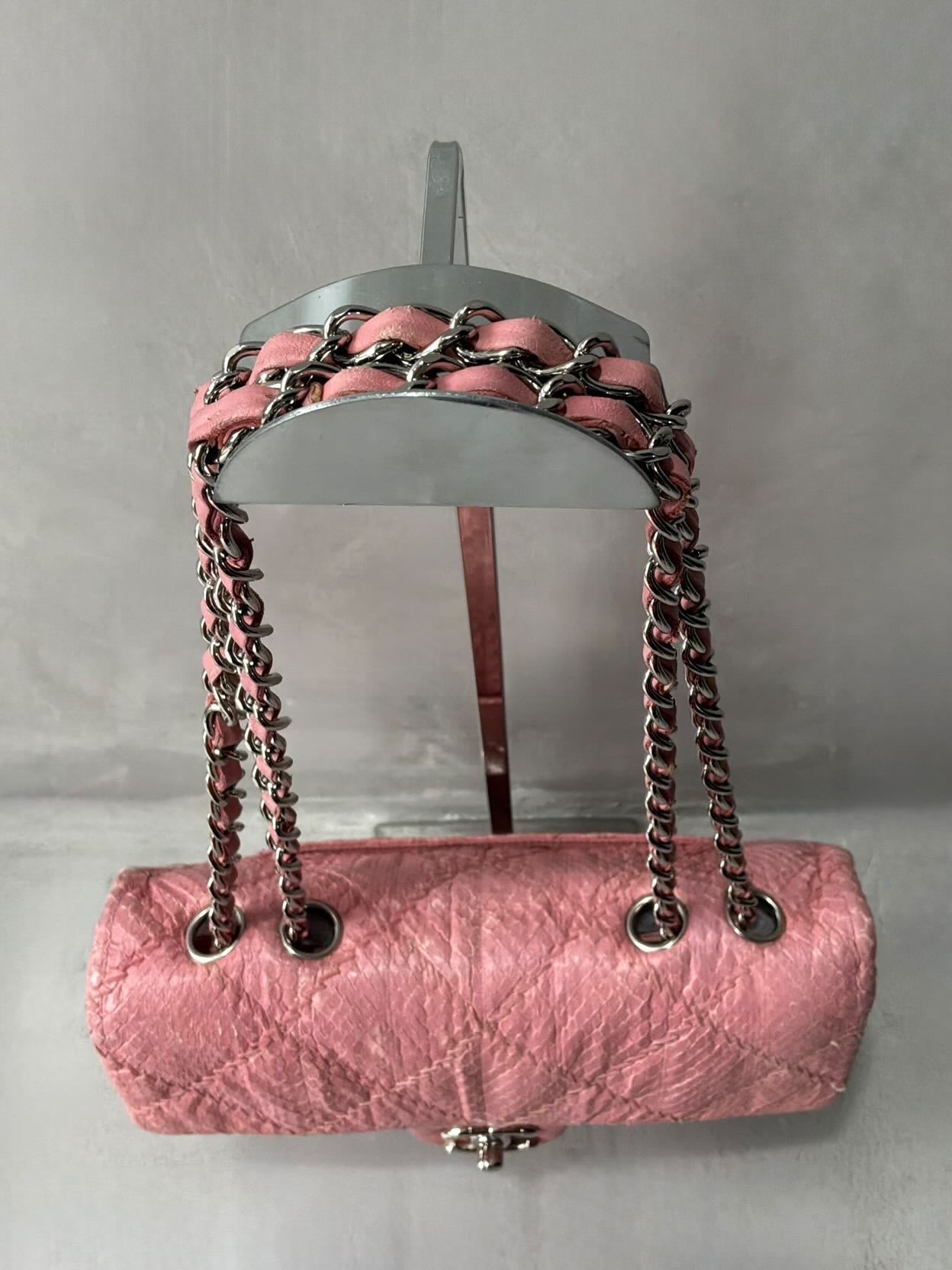 Chanel Python Skin Pink Flap Bag