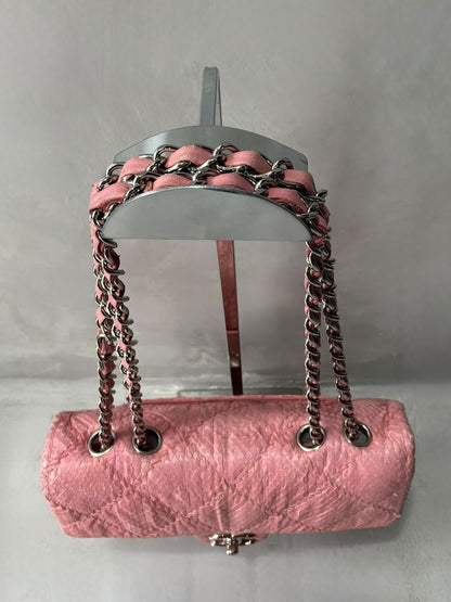 Chanel Python Skin Pink Flap Bag
