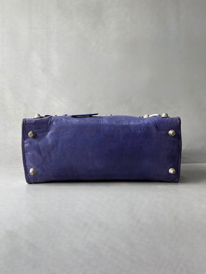 Balenciaga Work Giant 21 Purple Lambskin Bag