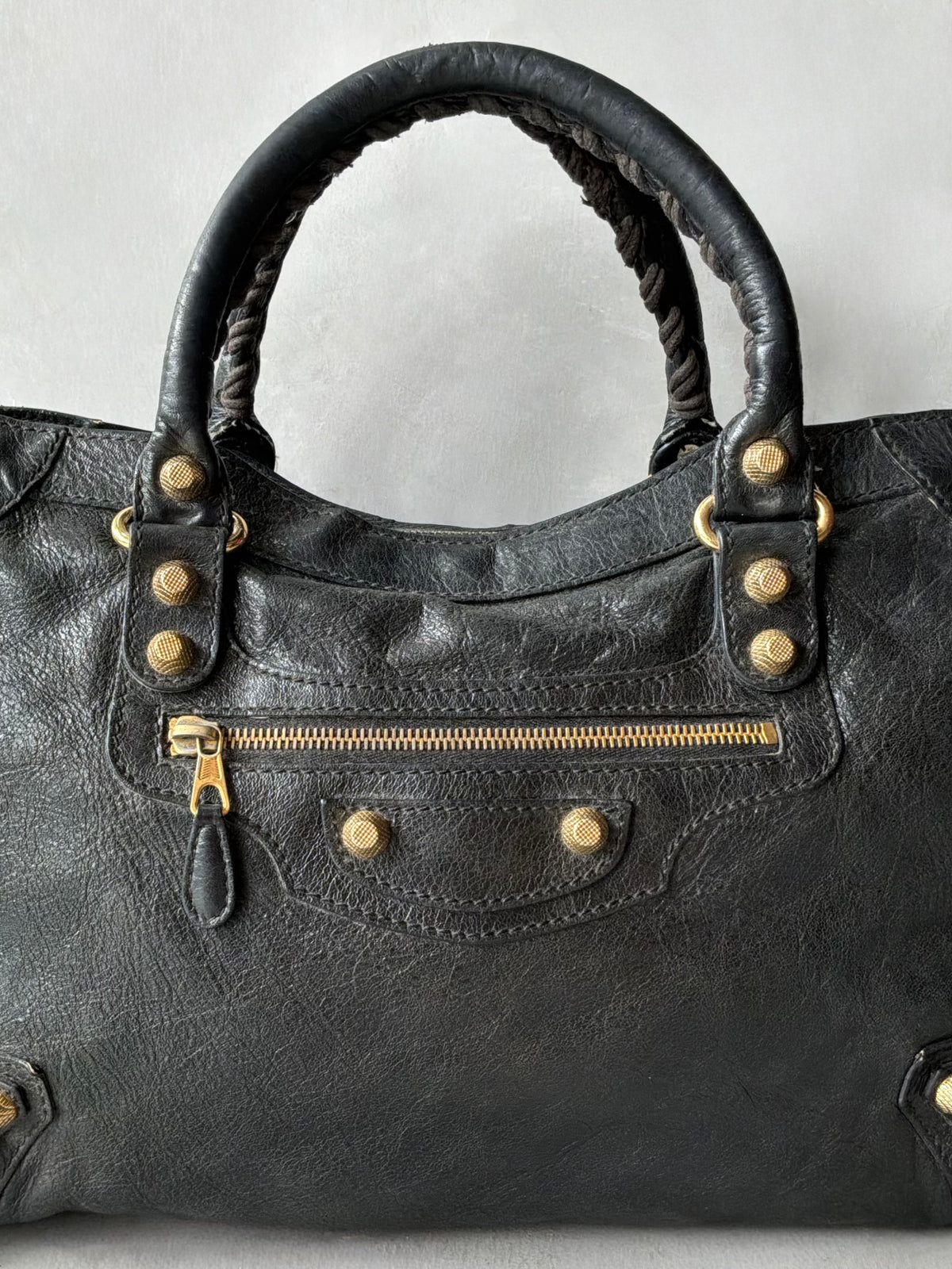 Balenciaga Classic City Black on Gold Giant 21 Lambskin Bag