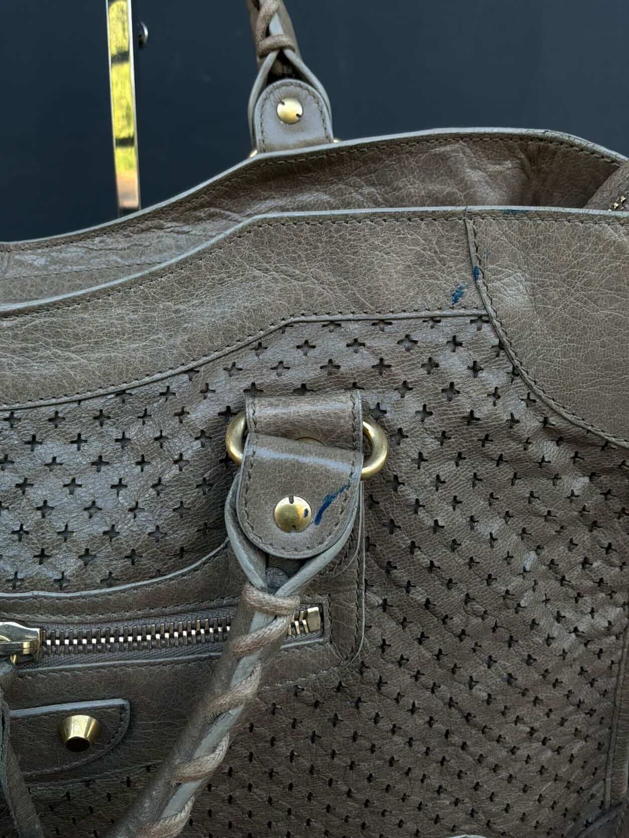 Balenciaga Classic City Perforated Leather Brown