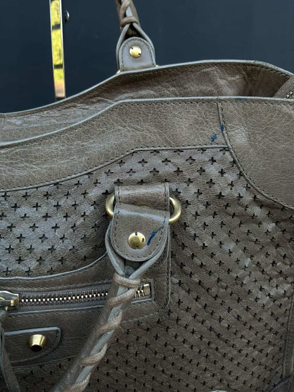 Balenciaga Classic City Perforated Leather Brown