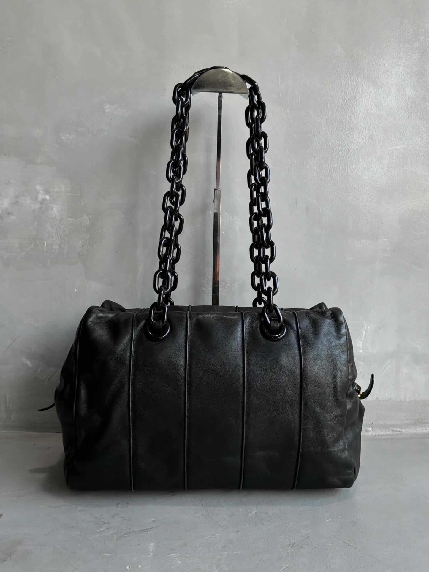 Prada Soft Calfskin Big Chain Shoulder Bag