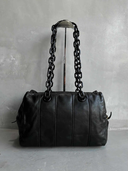Prada Soft Calfskin Big Chain Shoulder Bag