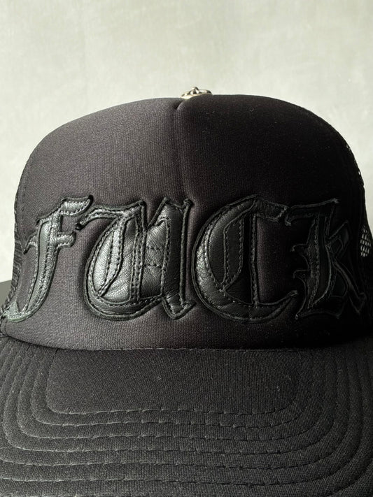 Chrome Hearts Vintage FUCK Black Trucker Hat