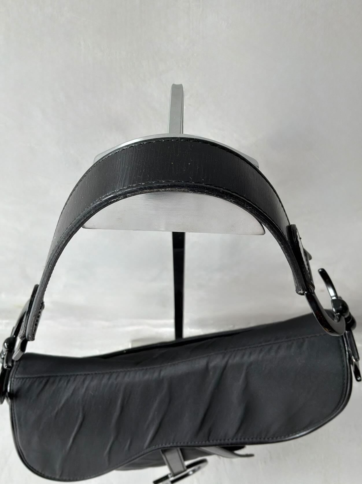 Dior Black Nylon Saddle Bag