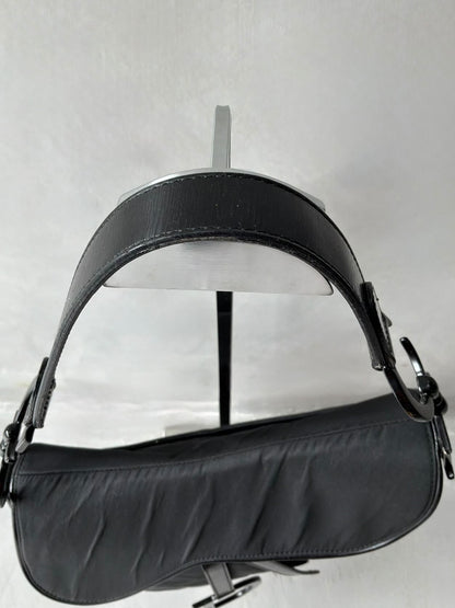 Dior Black Nylon Saddle Bag