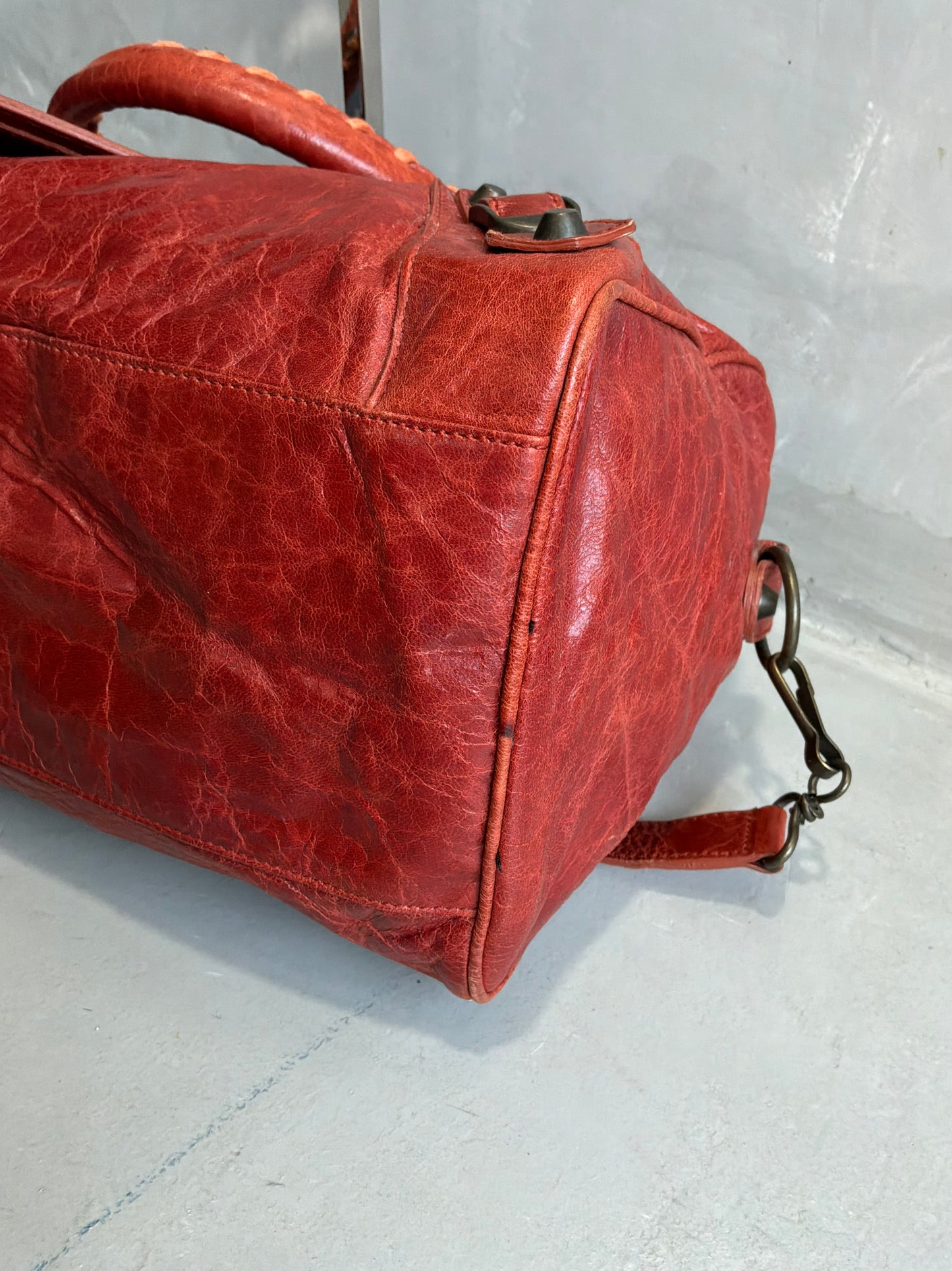 Balenciaga City Twiggy Brown/Orange Brass Hardware