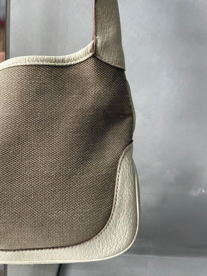 Gucci Canvas Leather Jackie Bag