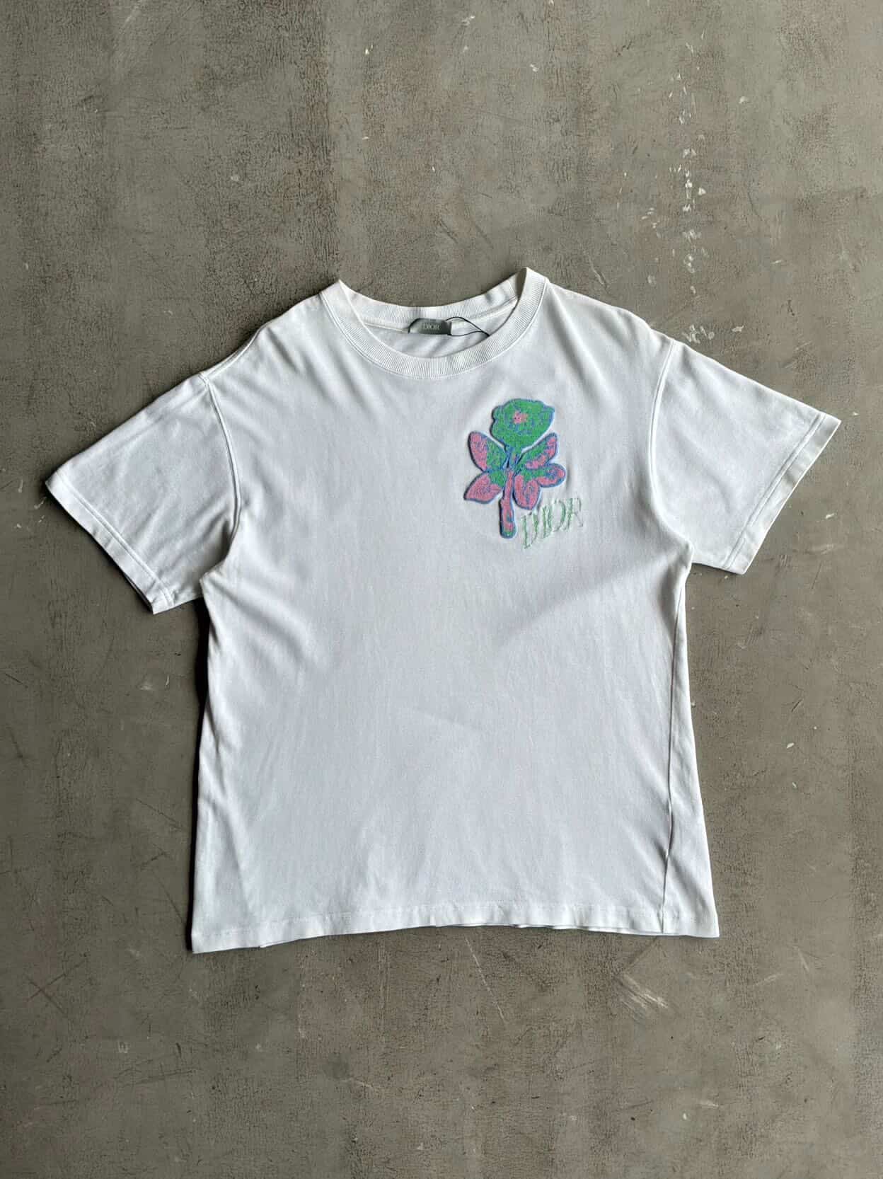 Dior Flower Chest Logo Tee