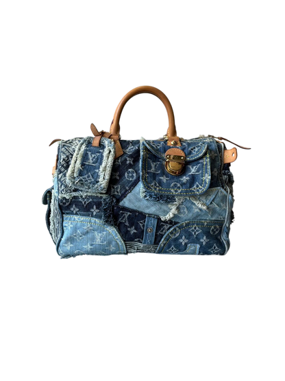 Louis Vuitton Denim Patchwork Speedy 30